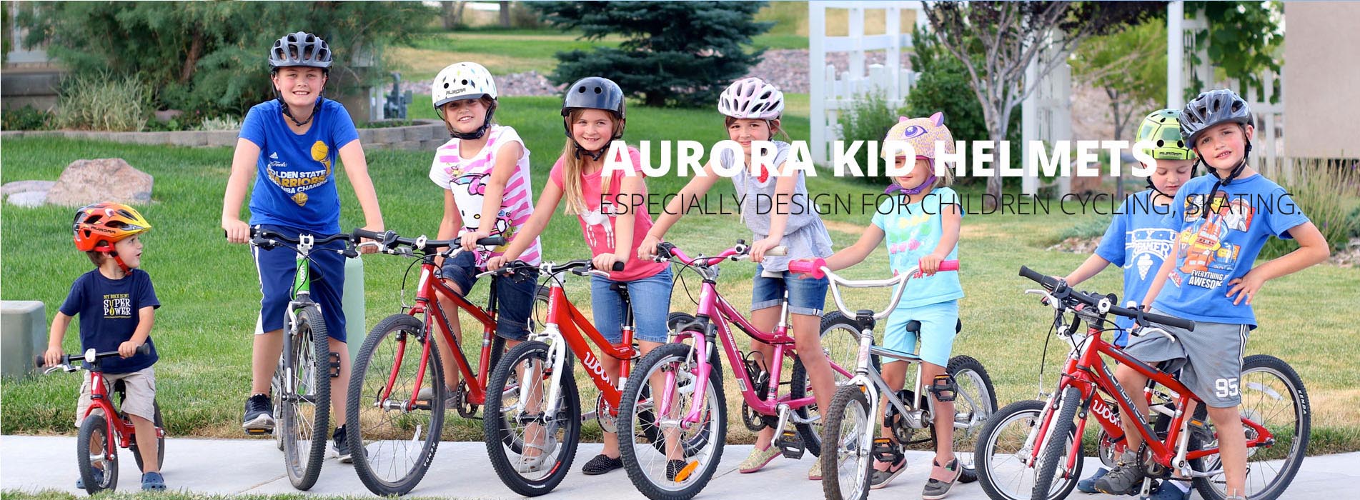 kids bicycle helmet banner